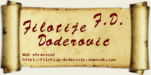 Filotije Doderović vizit kartica